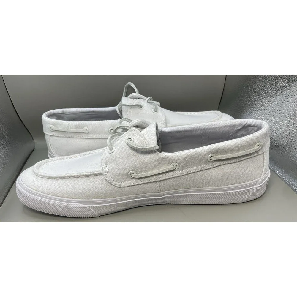 Sperry Bahama Washed Twill Boat Mens 13 M White STS24259 New In Box